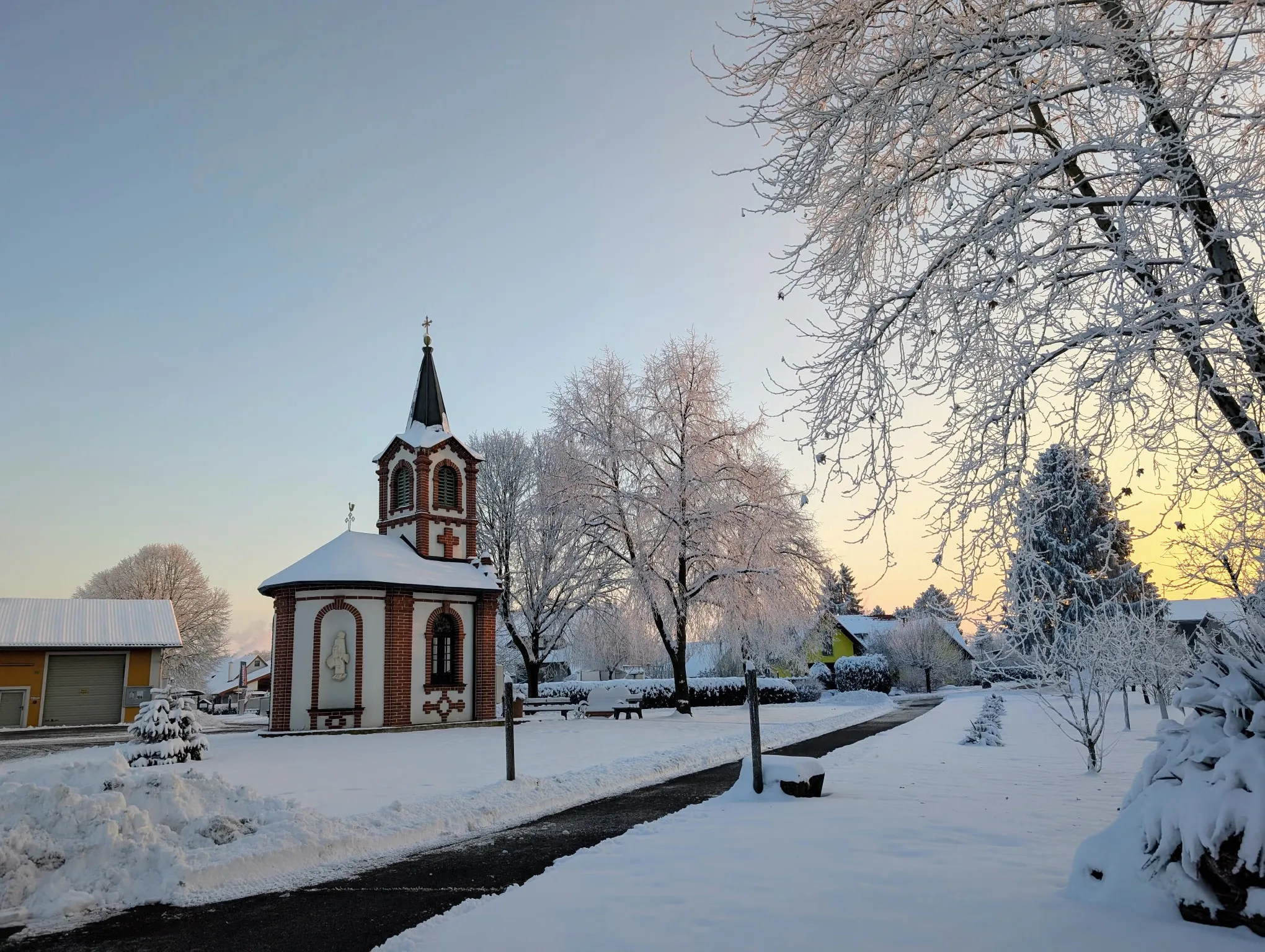 Kapelle im Schnee in Sicheldorf bei Bad Radkersburg